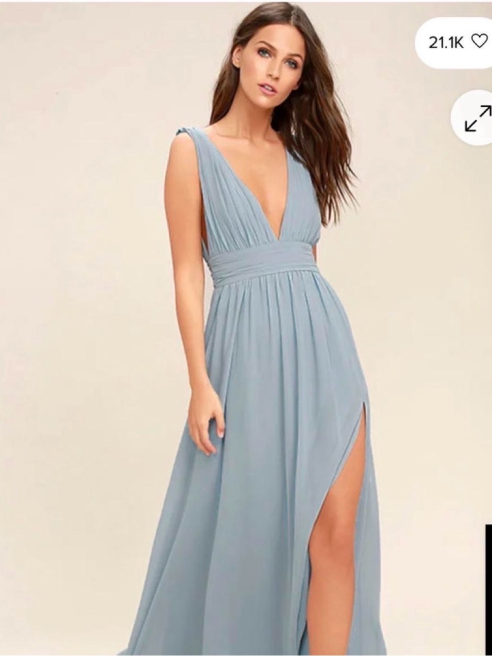 Heavenly Hues- Lulus Dress- Sleeveless V-Neck Light Blue Maxi Dress- worn once!